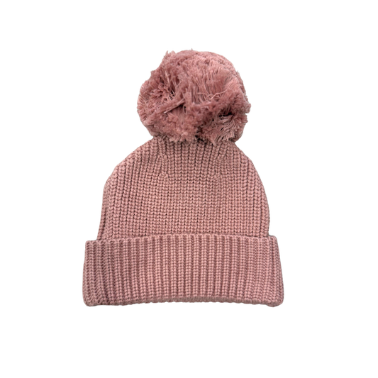 Rose Knit Pom Hat