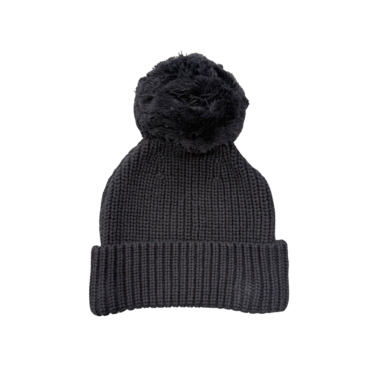Charcoal Knit Pom Hat