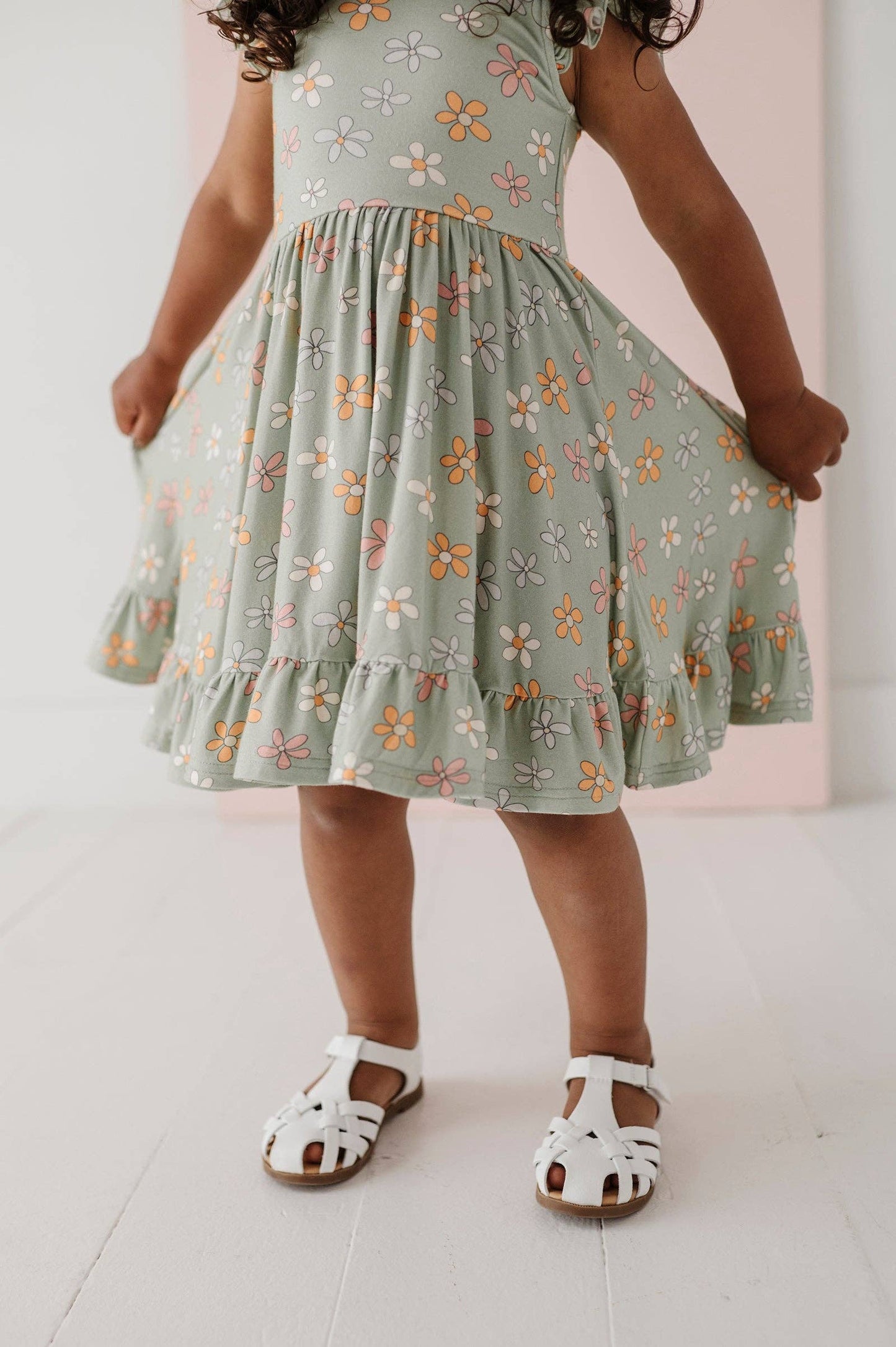 Sketched Daisy Sleeveless Twirl Dress