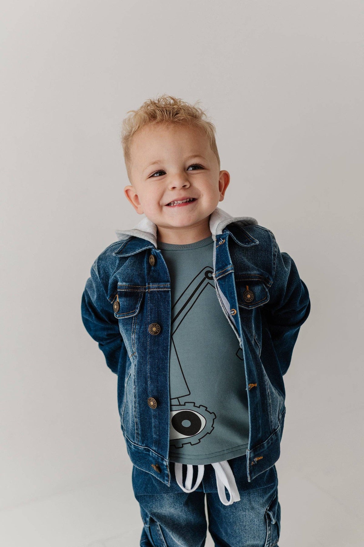 Dark Blue Wash Hooded Denim Jacket