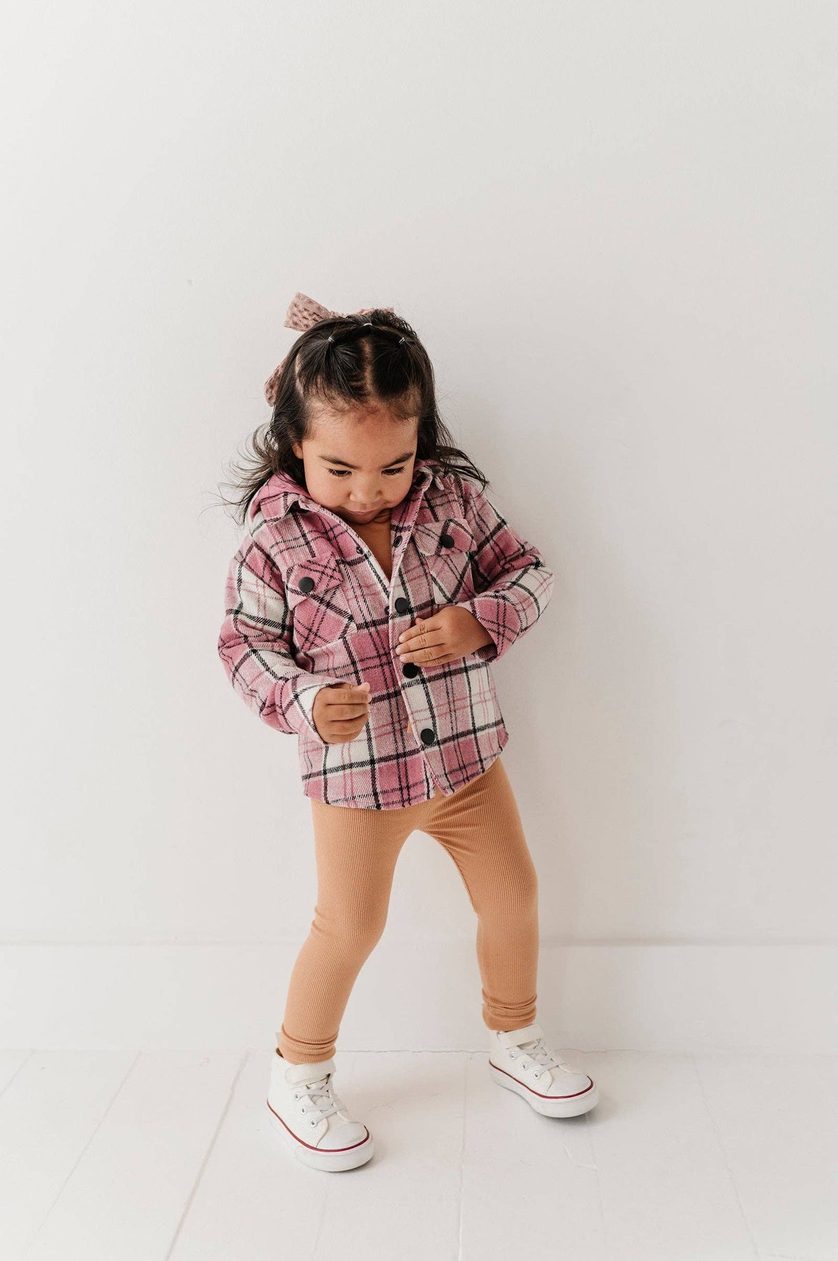 Magenta Plaid Hooded Shacket