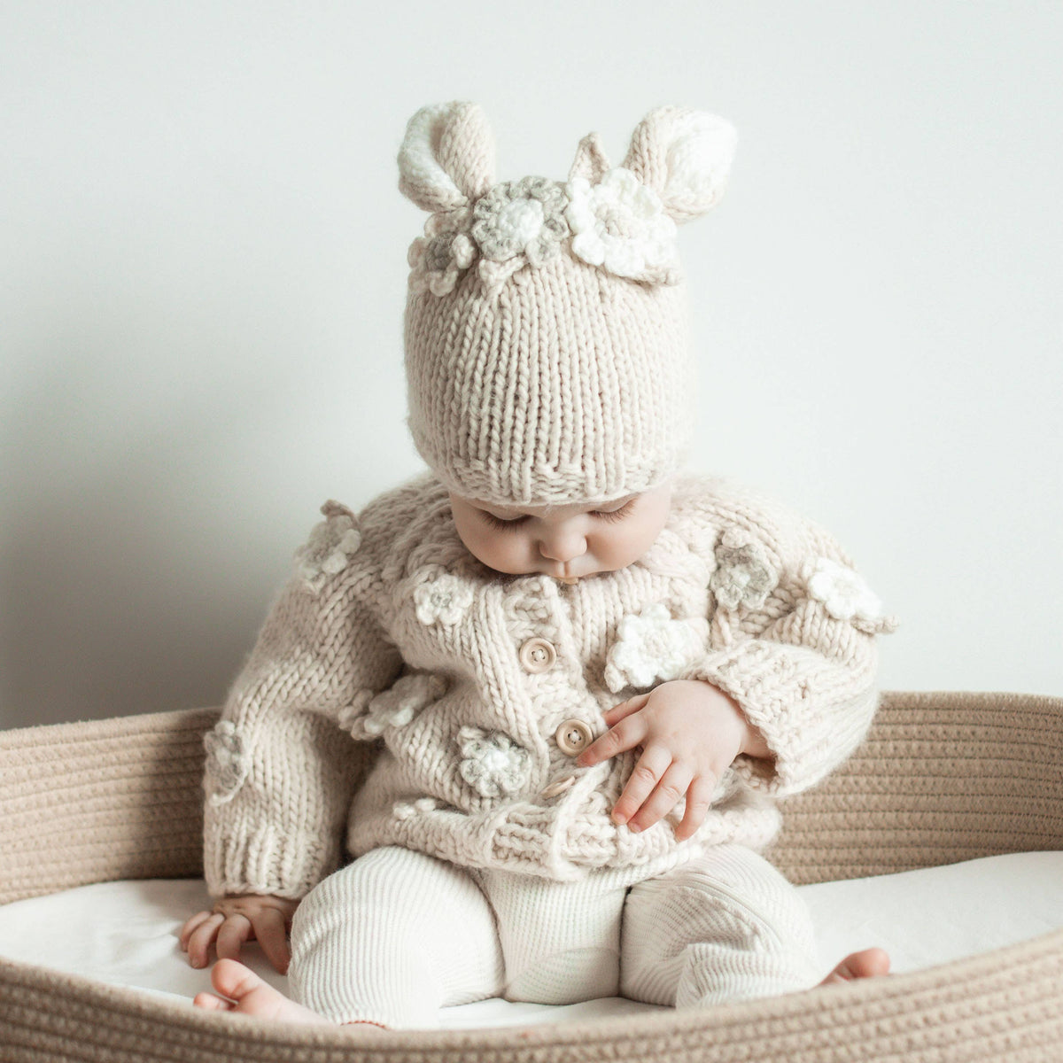 Natural Flower Knitted Cardigan