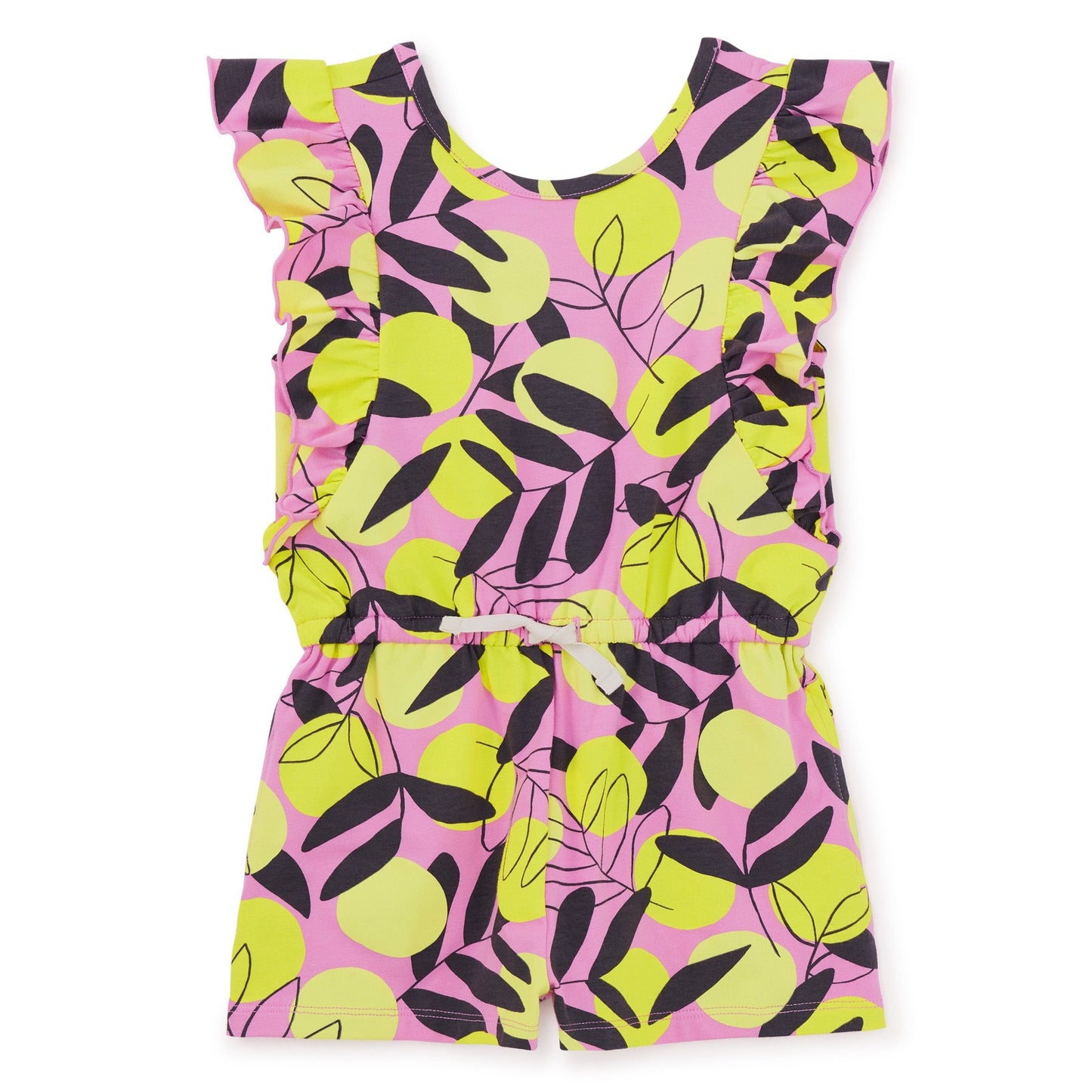 Flutter Sleeve Romper: Mediterranean Citrus