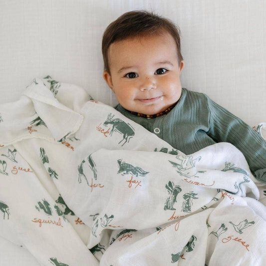 Bamboo Rayon Muslin Swaddle - By Hope Lakewood Animals