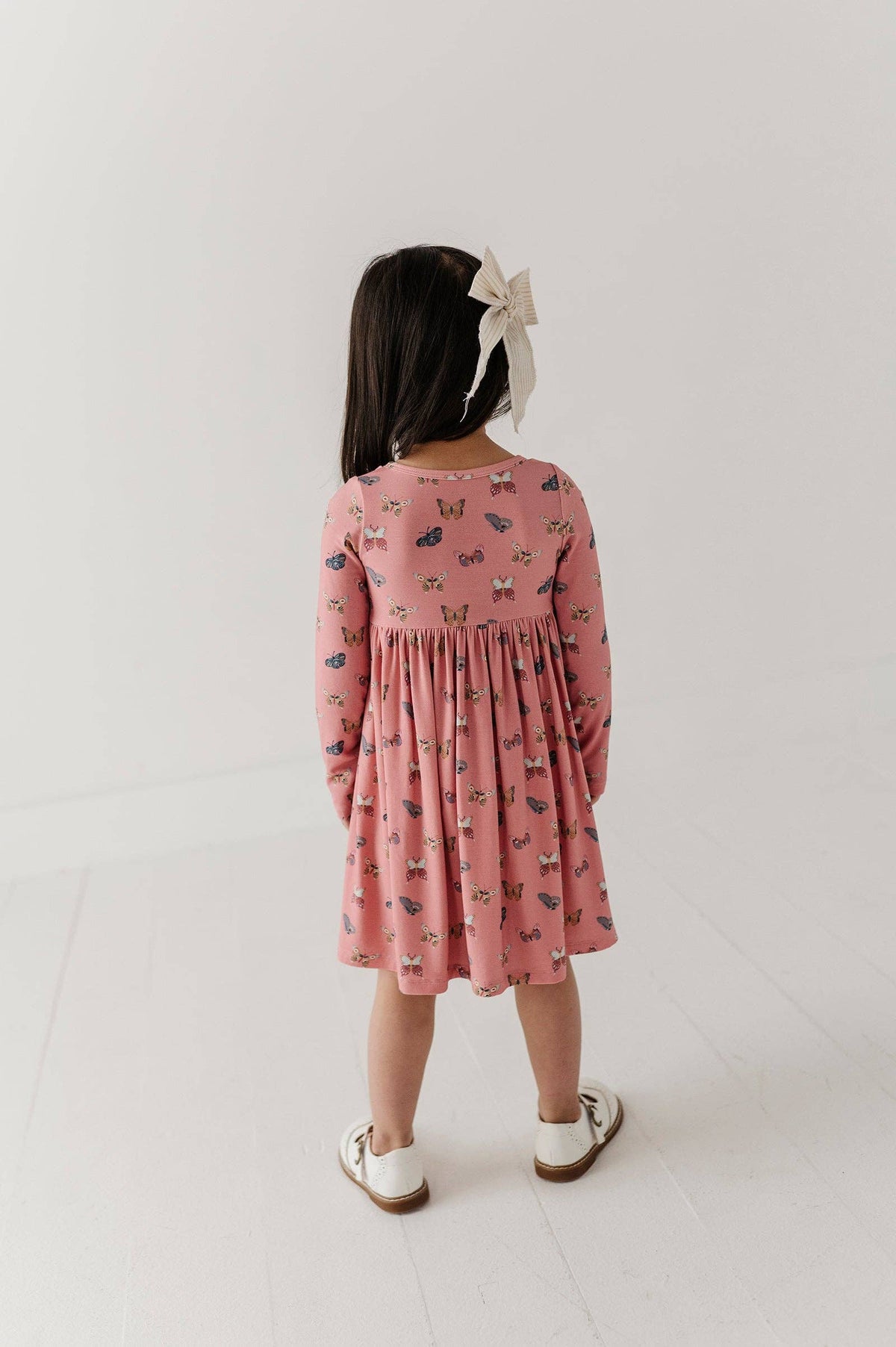 Butterfly Bloom Long Sleeve Henley Dress