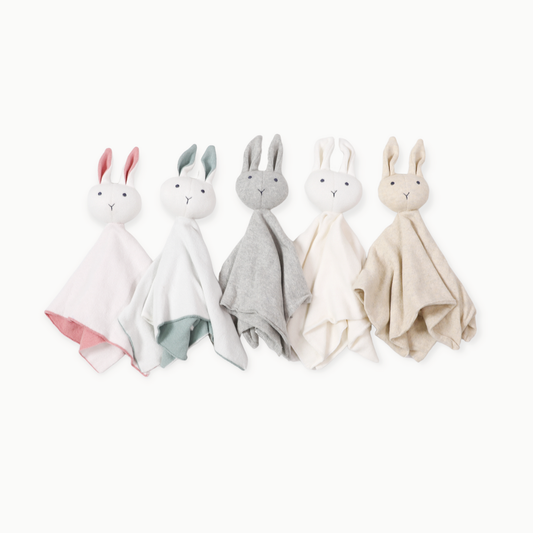 Bunny - Organic Baby Lovey Security Blanket Cuddle Cloth: Natural Heather