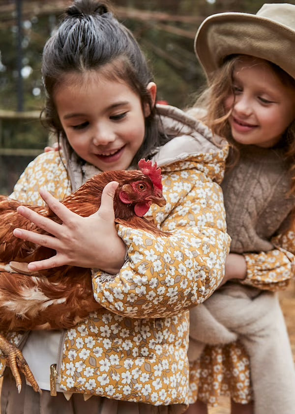 Floral Mole Reversible Puffer Jacket