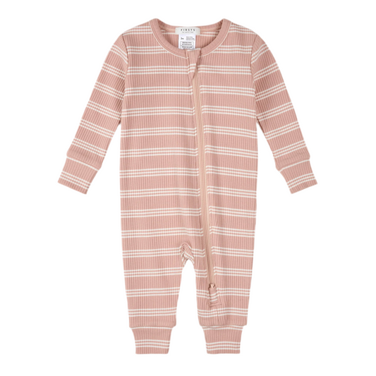 Pink Rose Striped Modal Rib Sleeper