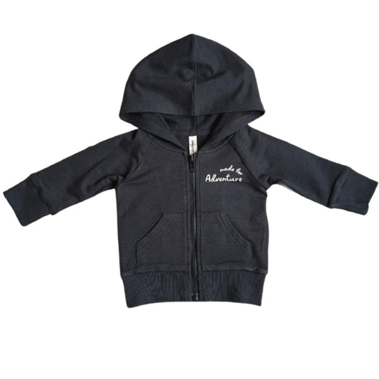 Hooded Jacket: Dark Gray "Made For Adventure"