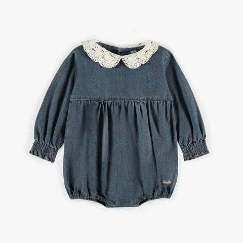 Long Sleeve Bubble: Light Denim