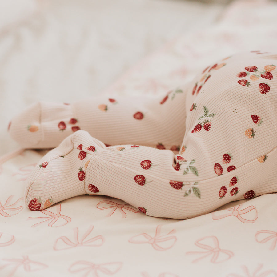 Sweet Strawberries Footed Sleeper