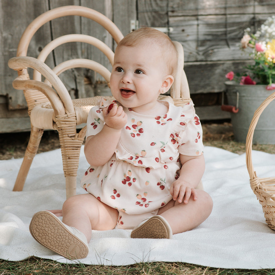 Sweet Strawberries S/S Knit Onesie