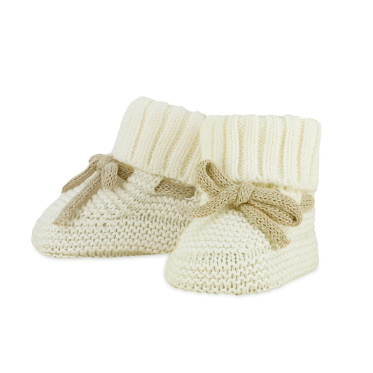 Ecru Knit Newborn Booties