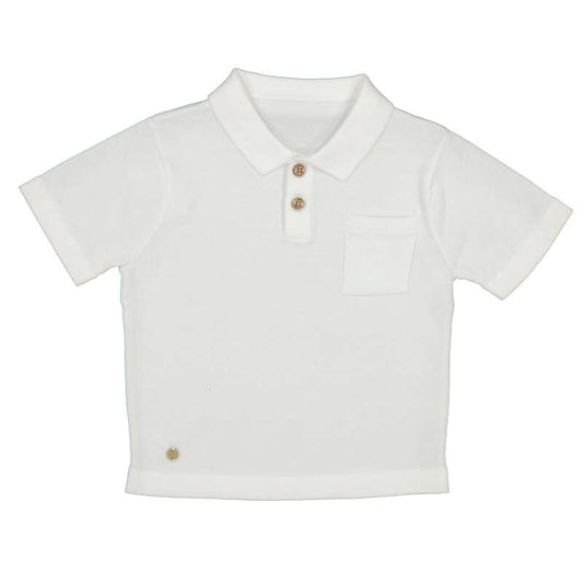 Cream Knit Polo Shirt