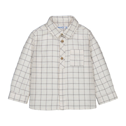 Shadow L/s checked viscose shirt