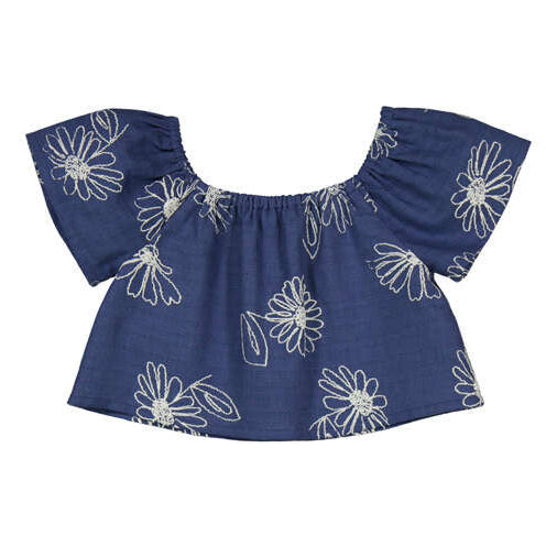 Porcelain Blue Linen Top