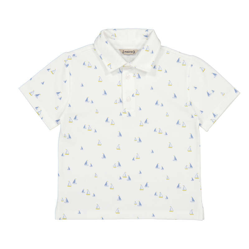 Sailboat White S/S Polo Shirt