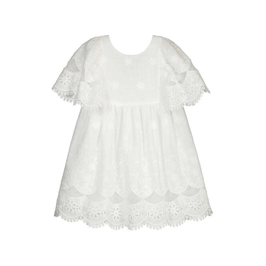 White Embroidered Cotton Dress