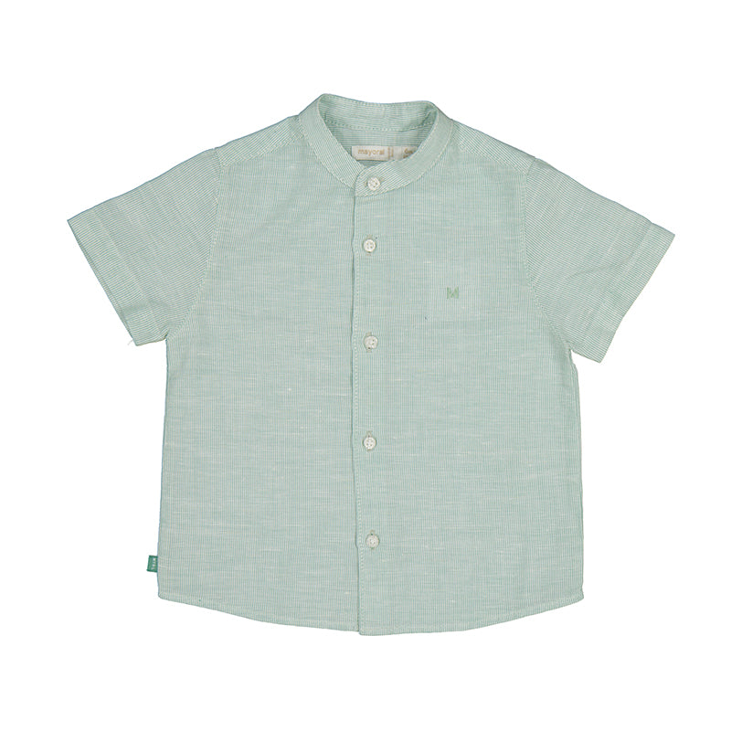 Eucalyptus S/s linen mao collar shirt