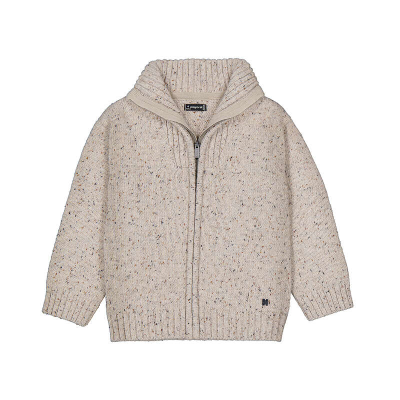 Tweed Zip-up Sweater