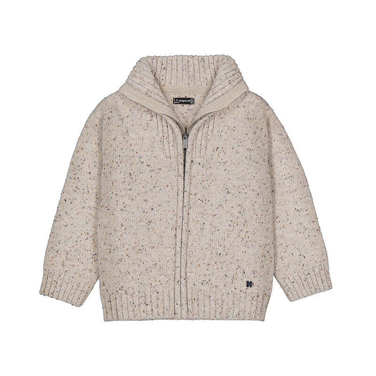 Tweed Zip-up Sweater