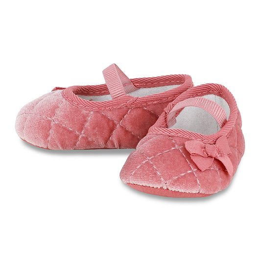 Newborn Blush Velvet Mary Janes