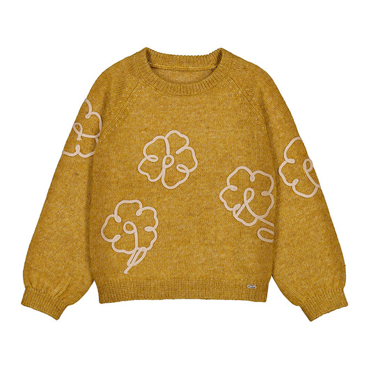 Mustard Flower applique jersey