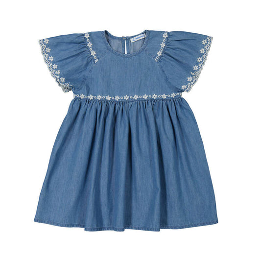 Medium Denim Embroidered Dress