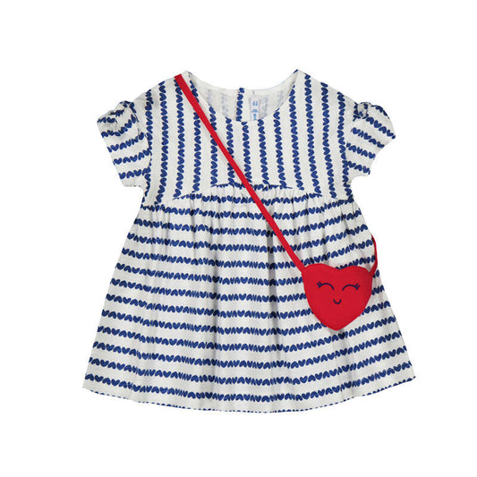 Porcelian Blue Striped Cotton Dress