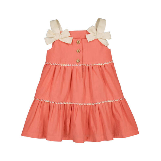 Flamingo Pink Baby Bow-Strap Dress