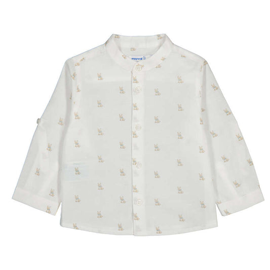 Dog Printed Linen Button-up Shirt