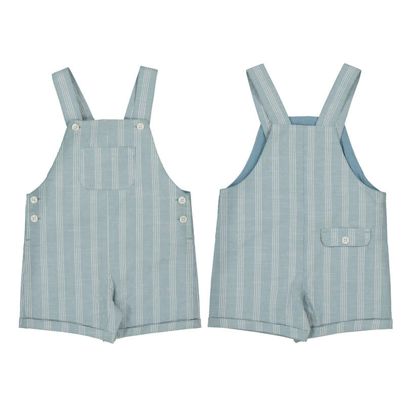 Jade Linen Striped Dungaree