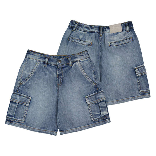 Light Wash Cargo Denim Shorts