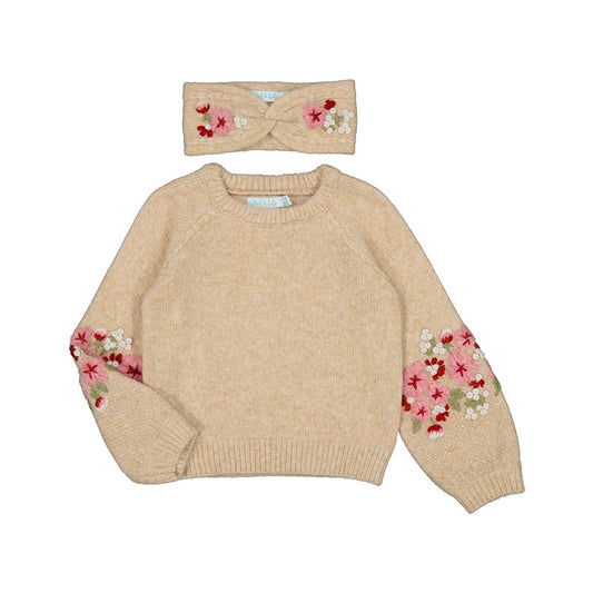Oat Sweater w/embroidered headband