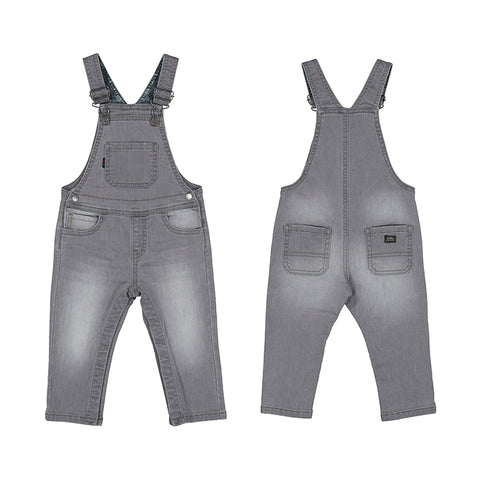 Soft denim overalls: Light Grey