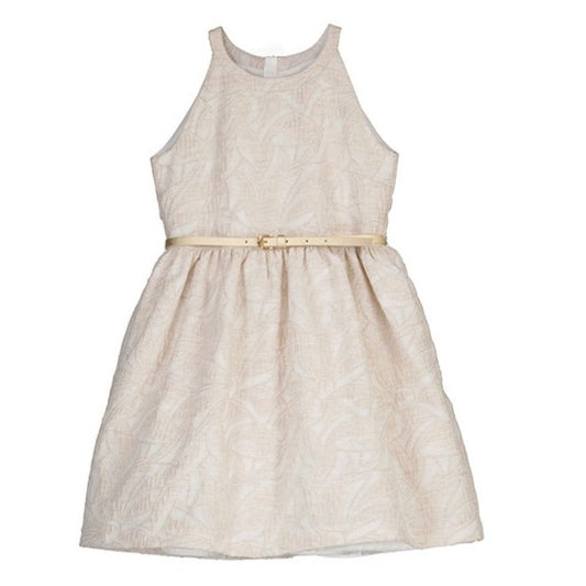 Linen Jacquard Flower Dress