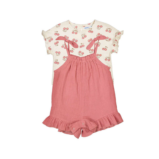 Blush Pink Cotton Overalls