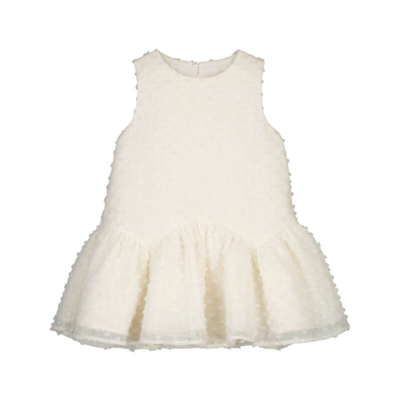 Bone Swiss Dot Plumeti Dress