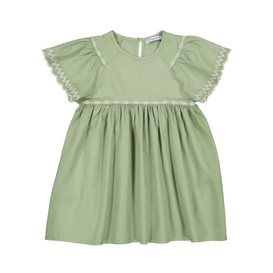 Moss Green Embroidered Dress