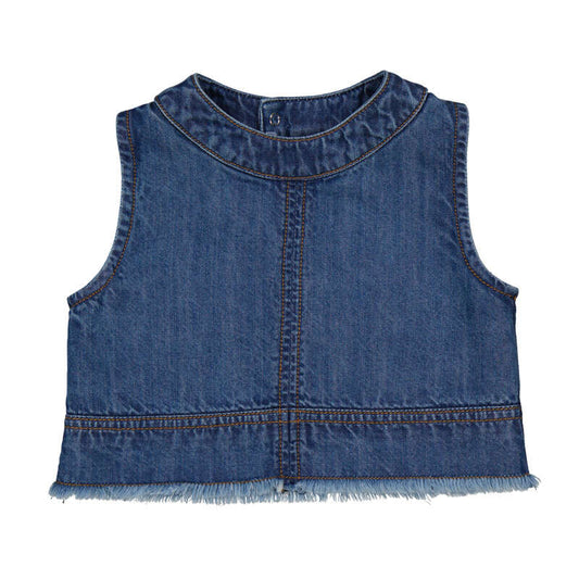 Dark Wash Denim Sleeveless Top