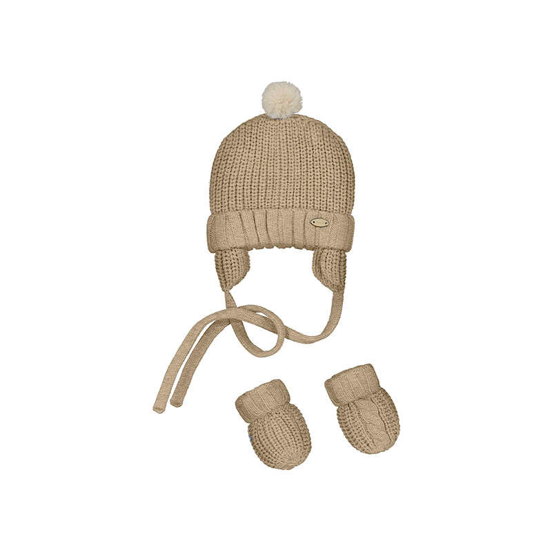 Toffee Hat & mittens set