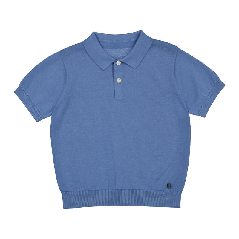 Indigo Blue Quarter Button Polo Shirt