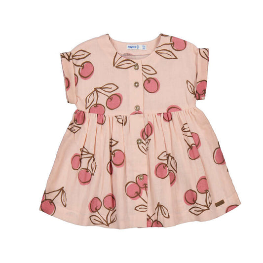 Peony Pink Cherry Printed Dress