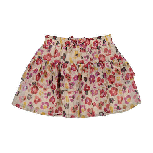 Cherry Floral Chiffon Skirt