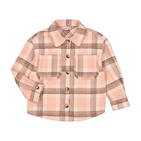 Checked overshirt: Nude