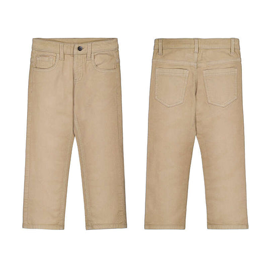 Regular Fit Corduroy Pants- Dark Topo