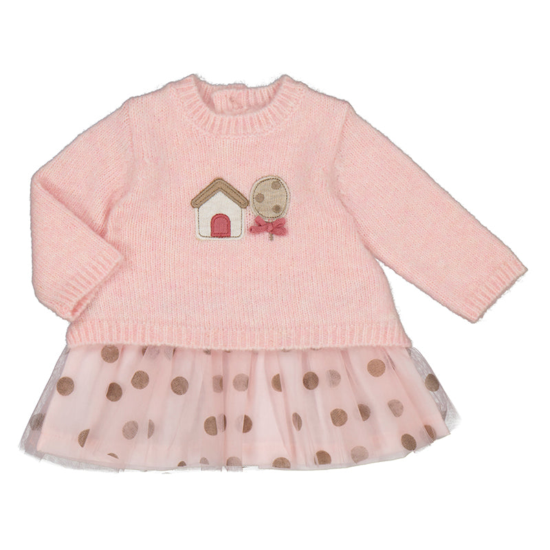 Baby Rose Combined Knit dress