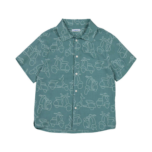 Seaweed Green Vespa Button Up