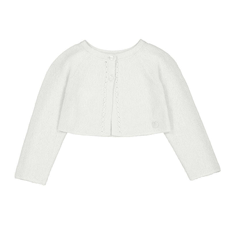 Natural Cream Knit Crop Cardigan