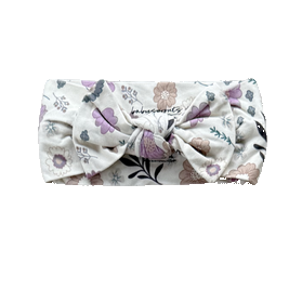 Bamboo Bow Headband - Winter Floral